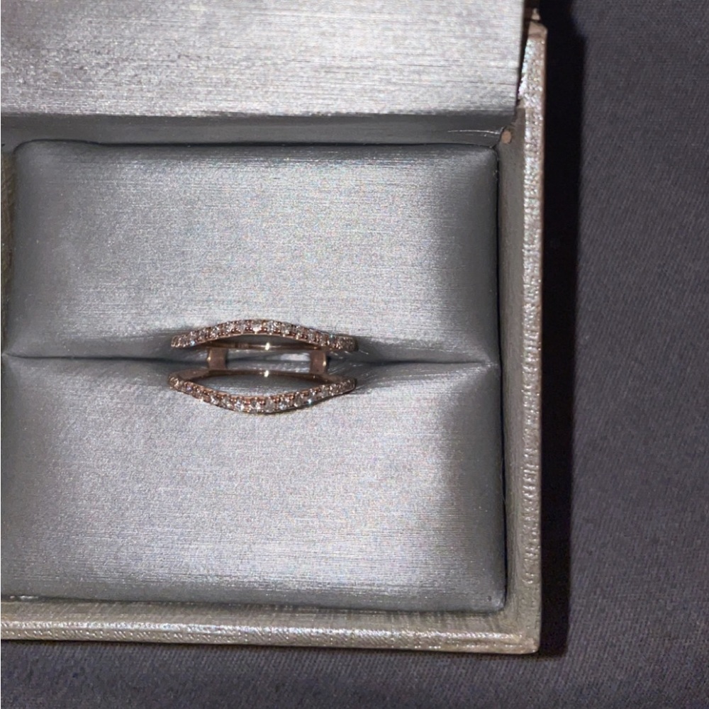 Zales 1/4 CT. T.W. Diamond Contour Solitaire Enhancer in 10K Rose Gold - Picture 2 of 4